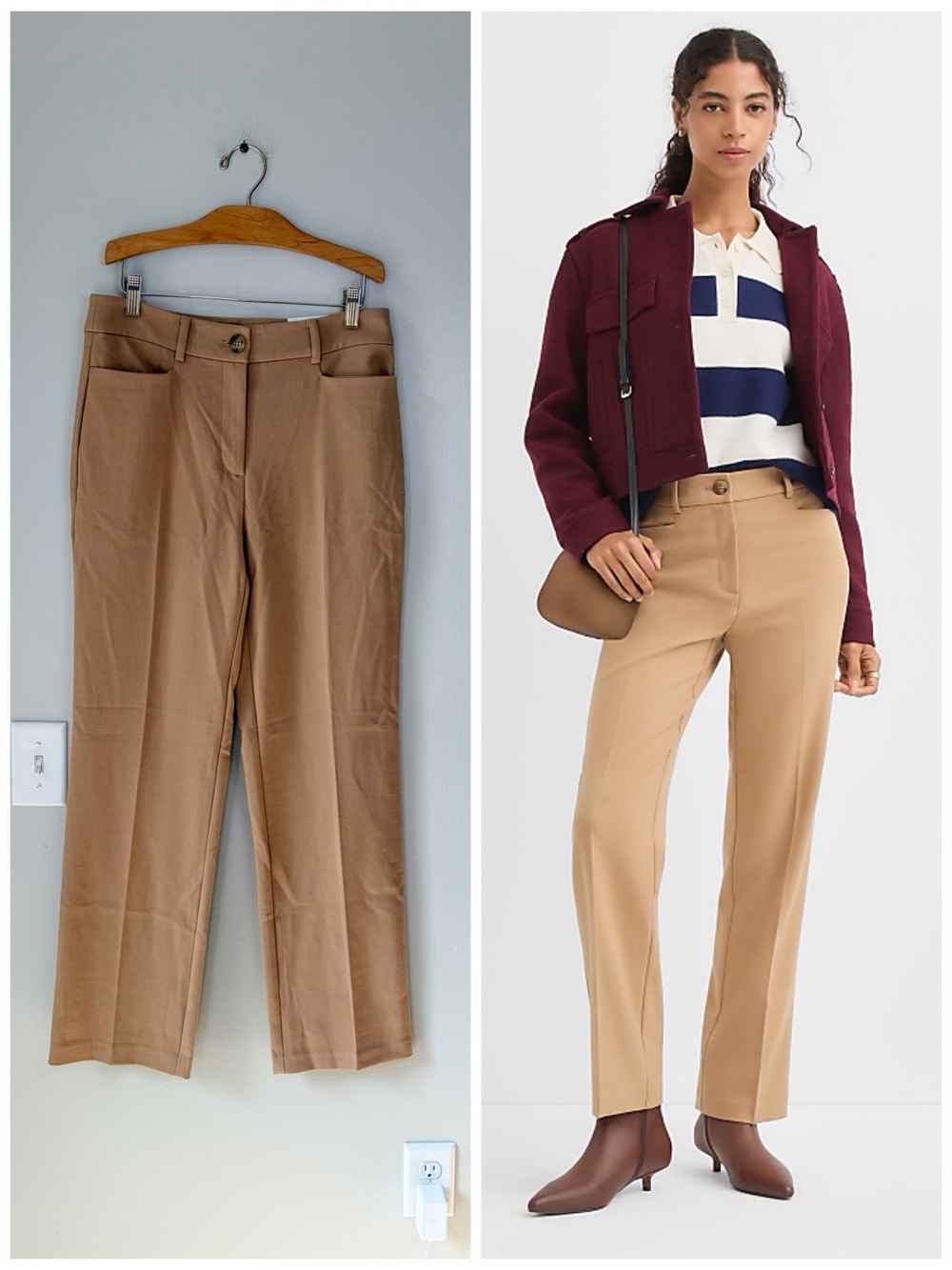 LOFT The Parker Straight Leg Pleated Trousers in Perfect Camel Work Career Wear